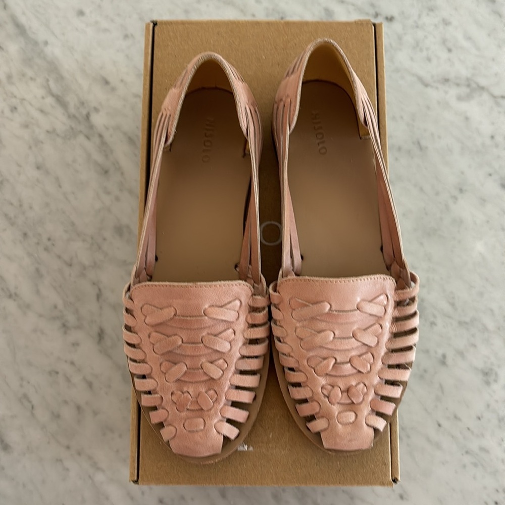 Nisolo Women’s Huarache Sandals Size 8.5 Desert Rose Pink